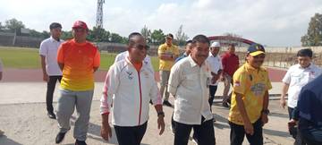 Pj Gubernur Lampung Tinjau Kelayakan Stadion Sumpah Pemuda 