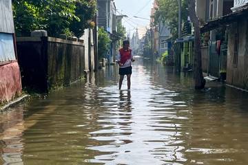 Banjir di Dayeuhkolot Kabupaten Bandung Mulai Surut