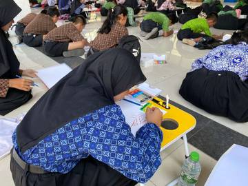 HANI 2024, Ratusan Pelajar Perbatasan Ikuti Lomba Menggambar 