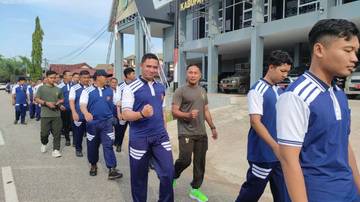 Polres Sanggau Olaharaga Bersama Kodim Sanggau