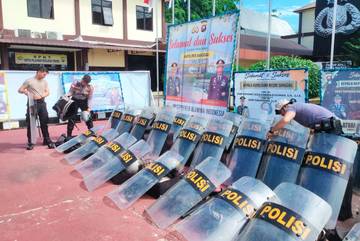 Jelang May Day, Polres Sanggau Periksa Kesiapan Dalmas