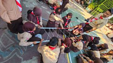 Potret Murid SDN Kalibaru 01 Ikuti Perkemahan Jum'at Sabtu 