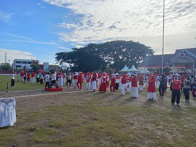Semarak 'Kita Indonesia' di Lhokseumawe di Awali Senam Bersama