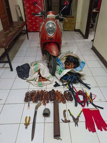 Polres Nunukan Amankan Barang Bukti Kabel Listrik