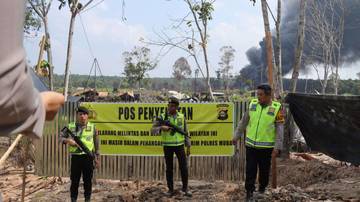Polisi Pasang Perimeter di Lokasi Sumur Minyak Ilegal