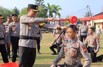 Polres Banyuasin Sambut 10 Bintara Remaja