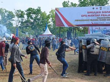 Pengamanan Pilkada 2024, Polres Banyuasin Gelar Simulasi Sispamkota 
