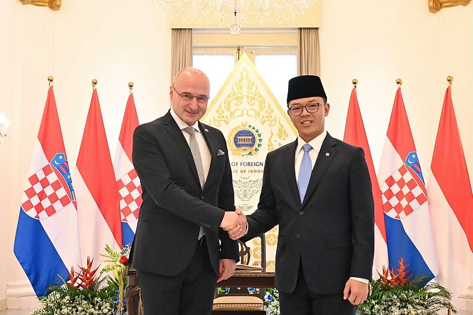 Pertemuan Bilateral Menlu RI-Kroasia di Jakarta