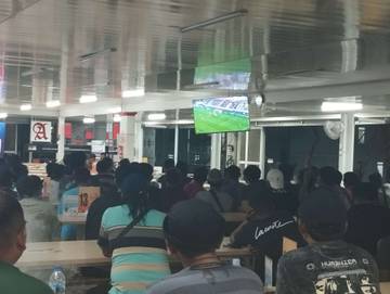 Nobar Yordania Vs Indonesia U-23 di Kantin IKN