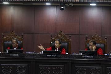 Hakim Konstitusi Jalani Persidangan PHPU Pilpres 2024