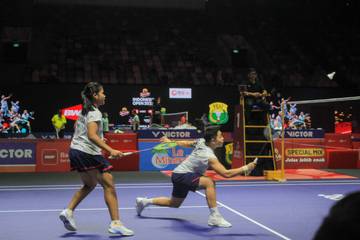 Aksi Apriyani/Febi di Laga Pertama Indonesia Open