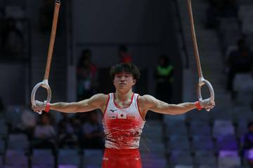 Aksi Pesenam Jepang, Kaneta Kiichi di Kejuaraan Gymnastics