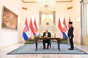 Pertemuan Bilateral Menlu RI-Kroasia di Jakarta