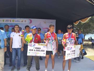 Rudi dan Gultom Raih Juara Full Marathon Geopark Natuna 2024