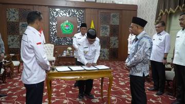Bupati Pamekasan Hadiri Tiga Perjanjian Kerja Sama