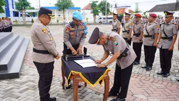 Sertijab Sembilan Pejabat Utama Polres Pamekasan
