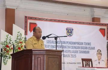  Bupati  Tanimbar Dorong Pertumbuhan Ekonomi Kerjasama Dengan Badan Usaha
