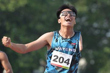 Ekspresi  Atlet Para Atletik Asal Jateng Frans Marselino