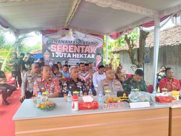 Polres Klaten Tanam Jagung Tumpang Sari