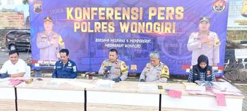 Polres Wonogiri Menggelar Konferensi Pers Hasil KRYD Sebulan Terakhir