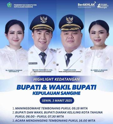 Bupati dan Wakil Bupati Sangihe Dijemput Secara Adat