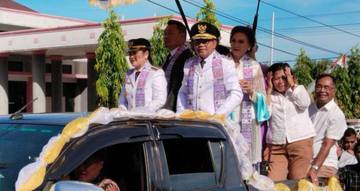 Bupati dan Wakil Bupati Sitaro tiba di Siau