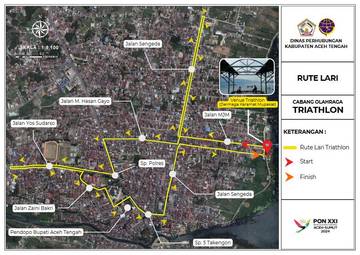 Rute Lari dan Bersepeda Cabor Triathlon di Takengon