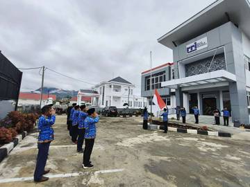 Foto : Upacara Bendera HUT Korpri 2024 DI RRI TAKENGON