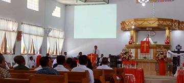 Pelantikkan Panitia Pembangunan Gedung Pastori Gereja Miangas