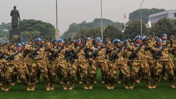 Suasana Upacara Pemberangkatan Satgas Kizi TNI Kontingen Garuda