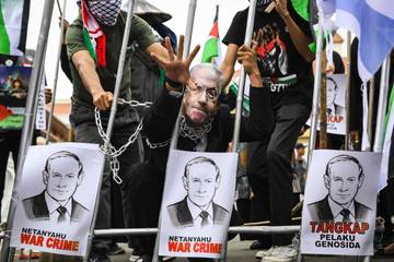 Aksi Bela Palestina di Tangerang Tuntut Netanyahu Ditangkap