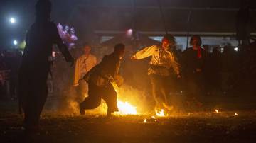 Annual Fire Soccer Game Played by West Java Students