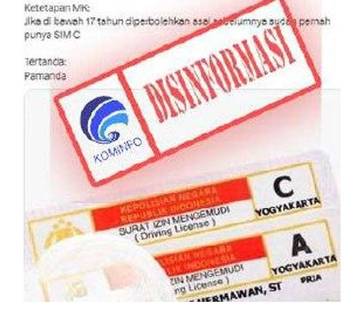 Hoaks Penduduk di Bawah 17 Tahun Punya SIM 