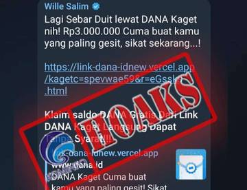 Hoaks Penawaran Dana Kaget Mengatasnamakan Dana Indonesia
