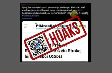 Hoaks Narasi Kumpulan Riwayat Penyakit Menhan Prabowo Subianto 