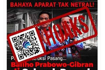 ​Kemenkominfo Tegaskan Berita Polisi Pasang Baliho Prabowo-Gibran Hoaks
