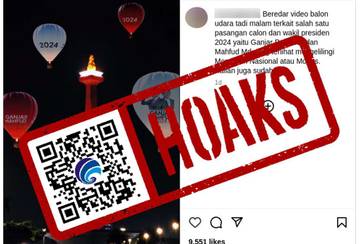 Hoaks Video Monas Dikelilingi Balon Udara Ganjar-Mahfud 