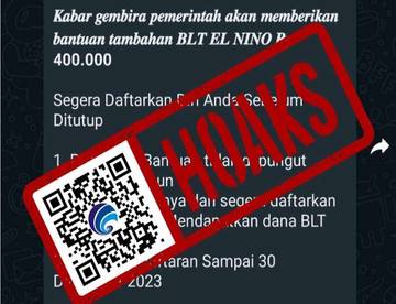 Hoaks Link Pendaftaran BLT El Nino Rp400 Ribu