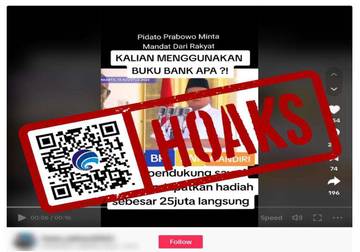 Hoaks Menhan Prabowo Berikan Uang Rp25 Juta 