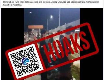 Hoaks Video Polisi Bersihkan Kostum Masyarakat Bela Palestina