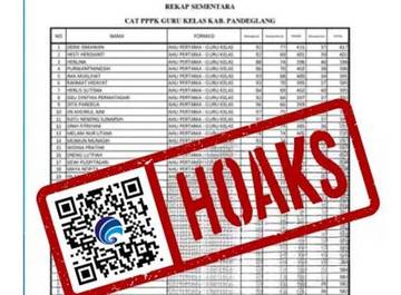 Hoaks Pengumuman Hasil PPPK Guru Kelas Kabupaten Pandeglang