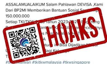 Hoaks Bansos Rp150 Juta untuk Pekerja Migran Indonesia