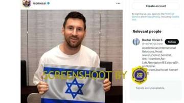 Hoaks Foto Lionel Messi Memegang Bendera Israel 