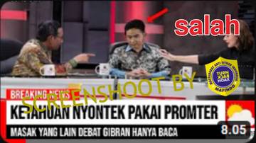 Hoaks Gibran Mencontek Prompter di Debat Cawapres