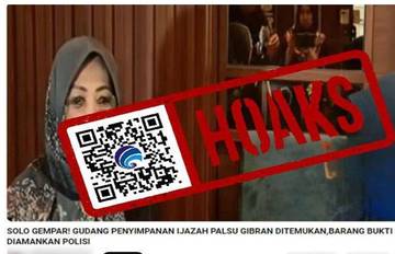 Hoaks Polisi Temukan Gudang Penyimpanan Ijazah Palsu Gibran