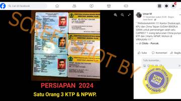 Hoaks Disdukcapil, KPU, dan Tiongkok Bekerja Sama 