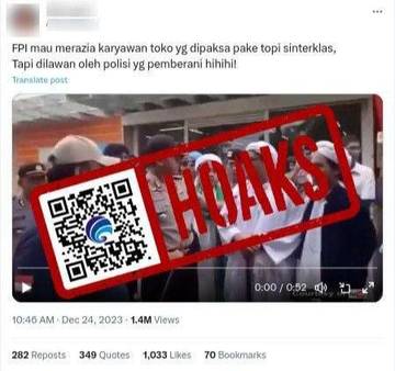 Hoaks Video Viral FPI Sweeping Atribut Natal 2023