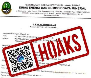 Surat Rekomendasi Mengatasnamakan Dinas ESDM Jawa Barat
