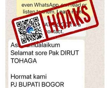 Hoaks Akun WhatsApp Pj. Bupati Bogor