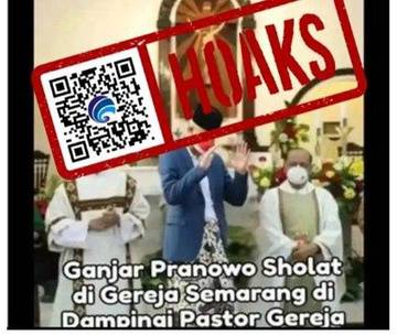 Hoaks Ganjar Pranowo Salat di Gereja Didampingi Pastor